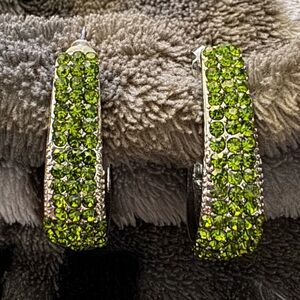 Fashion Jewelry Elegant Green Crystal Loop Earrings